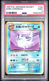 1997 Pokemon Japanese Rocket 134 Dark Vaporeon PSA