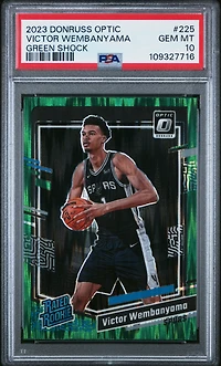 2023 Panini Donruss Optic 225 Victor Wembanyama Green Shock PSA 10