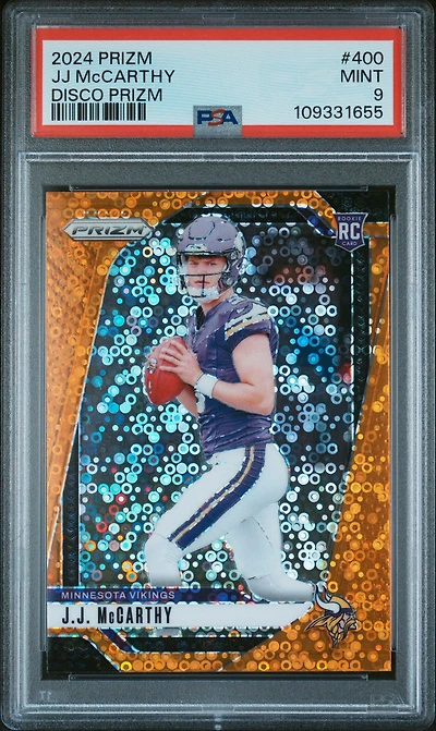 2024 Panini Prizm 400 Jj Mccarthy Disco Prizm PSA 9