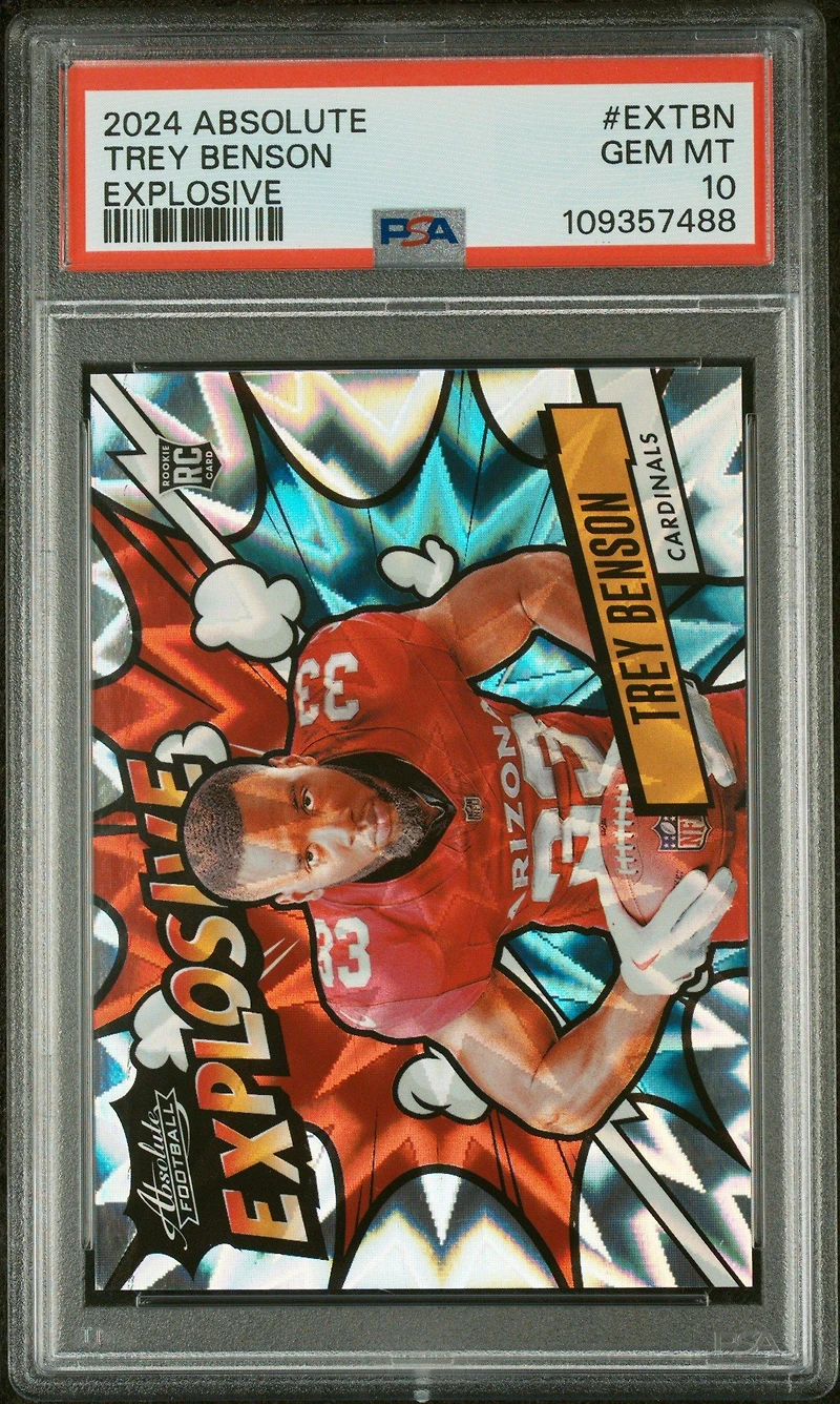 2024 Panini Absolute Explosive Extbn Trey Benson PSA 10