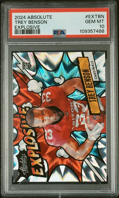 2024 Panini Absolute Explosive Extbn Trey Benson PSA 10