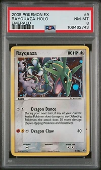2005 Pokemon Ex Emerald 9 Rayquaza-holo PSA 8