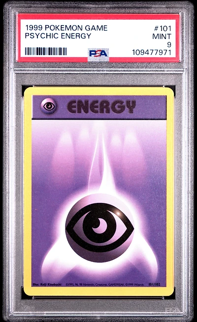 1999 Pokemon Game 101 Psychic Energy PSA