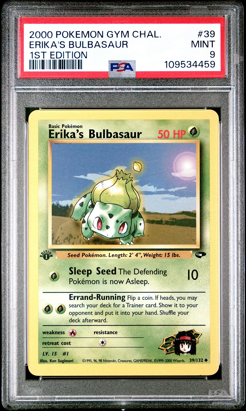 2000 Pokemon Gym Challenge 39 Erika's Bulbasaur 1st Edition PSA