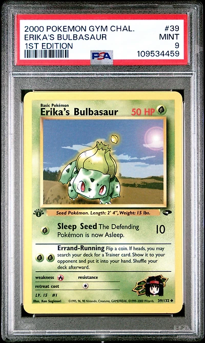 2000 Pokemon Gym Challenge 39 Erika's Bulbasaur 1st Edition PSA
