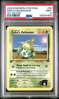2000 Pokemon Gym Challenge 39 Erika's Bulbasaur 1st Edition PSA