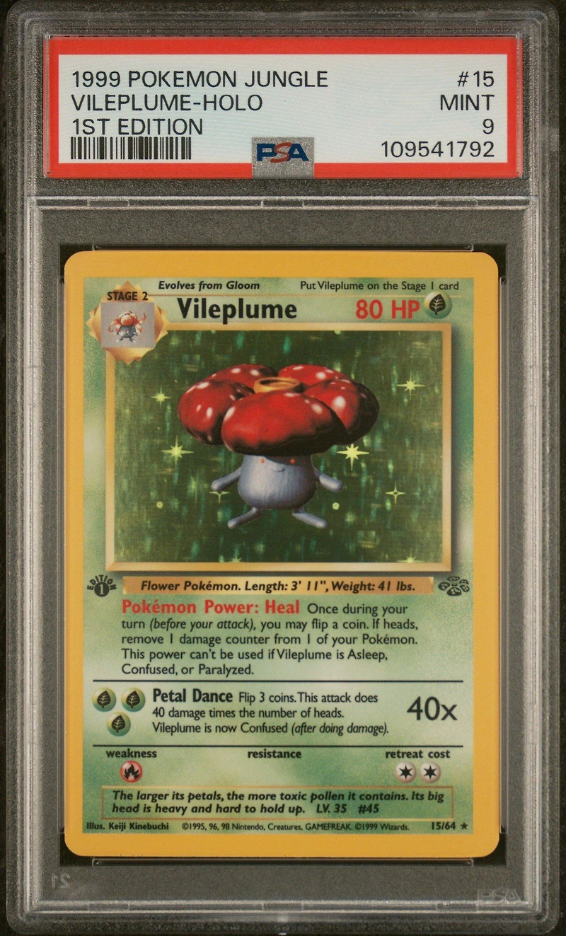 1999 Pokemon Jungle 15 Vileplume-holo 1st Edition PSA