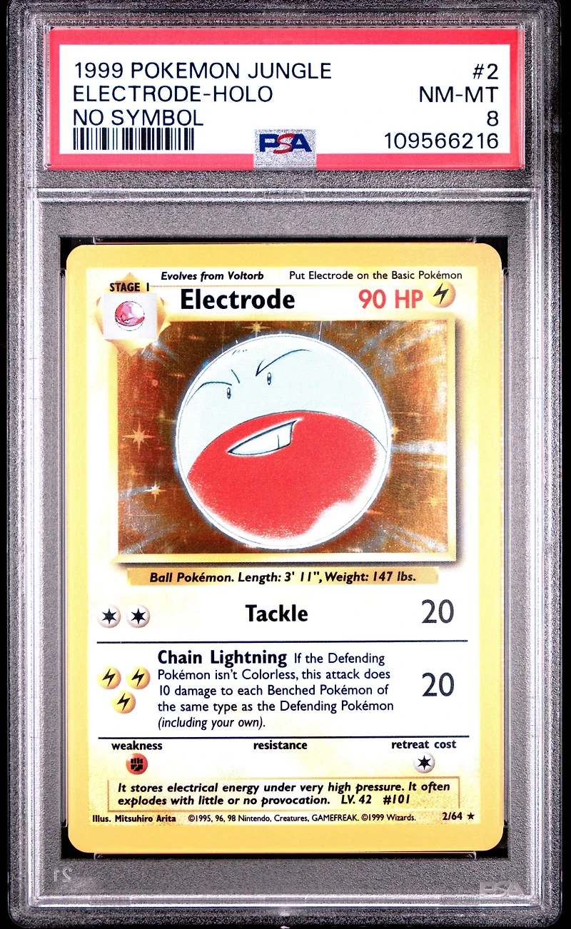 1999 Pokemon Jungle 2 Electrode-holo No Symbol PSA
