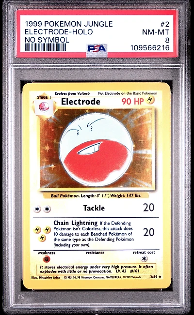 1999 Pokemon Jungle 2 Electrode-holo No Symbol PSA