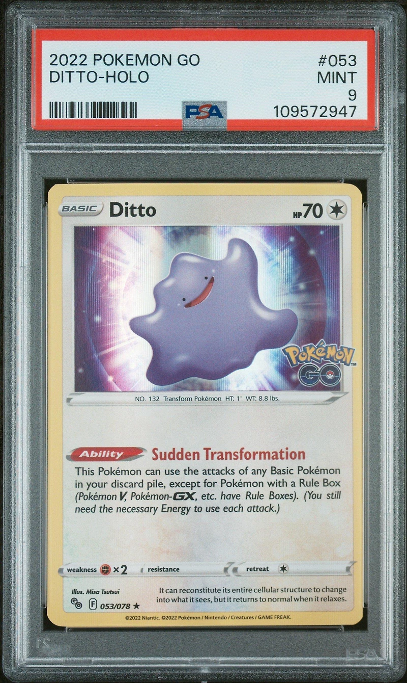 2022 Pokemon Go 053 Ditto-holo PSA 9