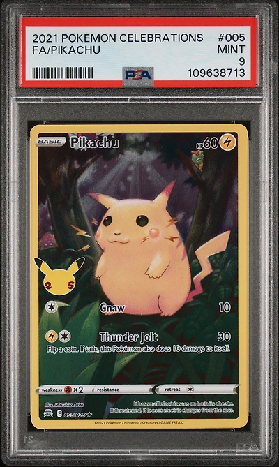 2021 Pokemon Celebrations 005 Full Art/pikachu PSA