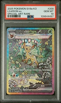 2025 Pokemon Korean Sv8a-terastal Fest Ex 200 Leafeon Ex Special Art Rare PSA 10