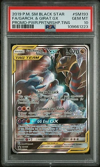 2019 Pokemon Sm Black Star Promo Sm193 Full Art/garchomp & Giratina Gx Power Partnership Tins PSA