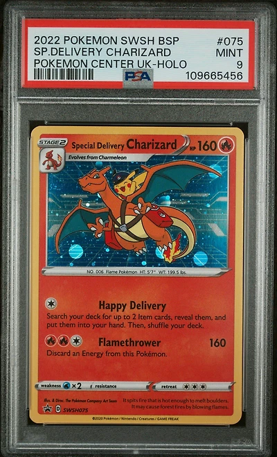 2022 Pokemon Swsh Black Star Promo 075 Special Delivery Charizard-holo Pokemon Center United Kingdom PSA
