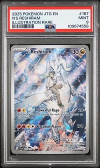 2025 Pokemon Jtg En-journey Together 167 N's Reshiram Illustration Rare PSA