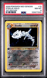 2000 Pokemon Neo Genesis 1st Edition 15 Steelix-holo PSA 8