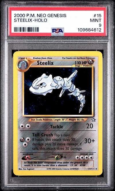 2000 Pokemon Neo Genesis 15 Steelix-holo PSA 9