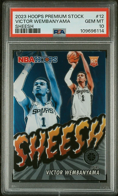 2023 Panini Hoops Premium Stock Sheesh 12 Victor Wembanyama PSA 10