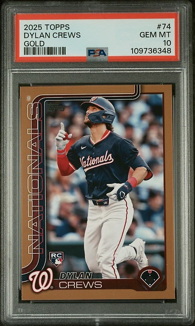 2025 Topps 74 Dylan Crews Gold PSA 10