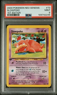 2000 Pokemon Neo Genesis 1st Edition 73 Slowpoke PSA
