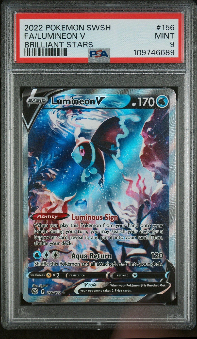2022 Pokemon Sword & Shield Brilliant Stars Full Art/lumineon V PSA