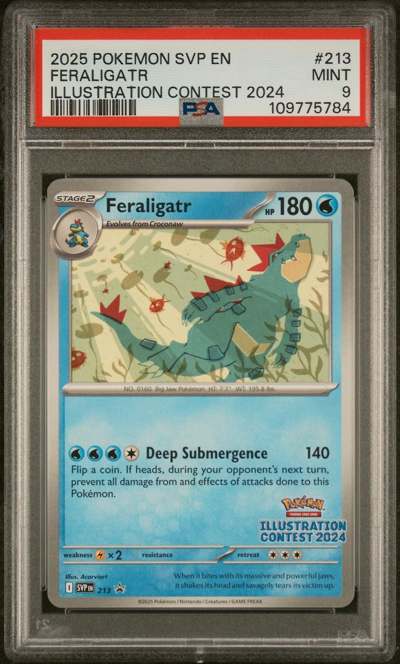 2025 Pokemon Svp En-sv Black Star Promo 213 Feraligatr Illustration Contest 2024 PSA