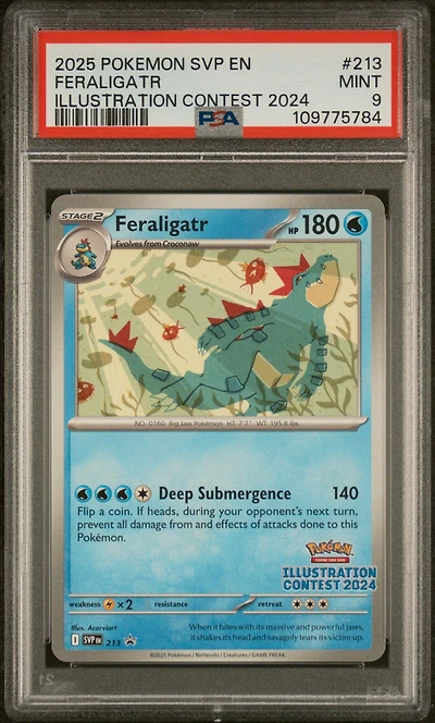 2025 Pokemon Svp En-sv Black Star Promo 213 Feraligatr Illustration Contest 2024 PSA