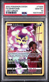 2022 Pokemon Sword & Shield Lost Origin Tg09 Full Art/spiritomb PSA