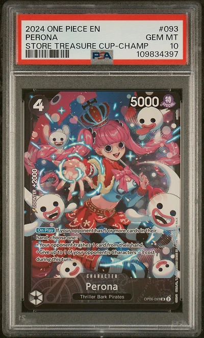 2024 One Piece Promos 093 Perona Store Treasure Cup-champion PSA 10
