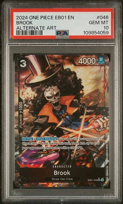 2024 One Piece Eb01-extra Booster -memorial Collection- 046 Brook Alternate Art PSA 10