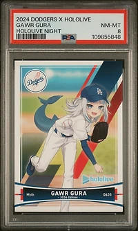 2024 Dodgers X Hololive Collaboration Hololive Night Gawr Gura PSA 8