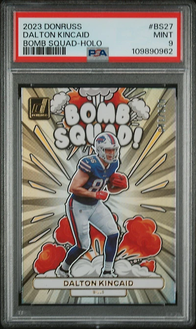 2023 Panini Donruss Bomb Squad Bs27 Dalton Kincaid Holo PSA 9