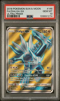 2018 Pokemon Sun & Moon Ultra Prism 146 Full Art/dialga Gx PSA