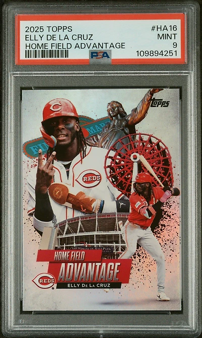 2025 Topps Home Field Advantage Ha16 Elly De La Cruz PSA 9