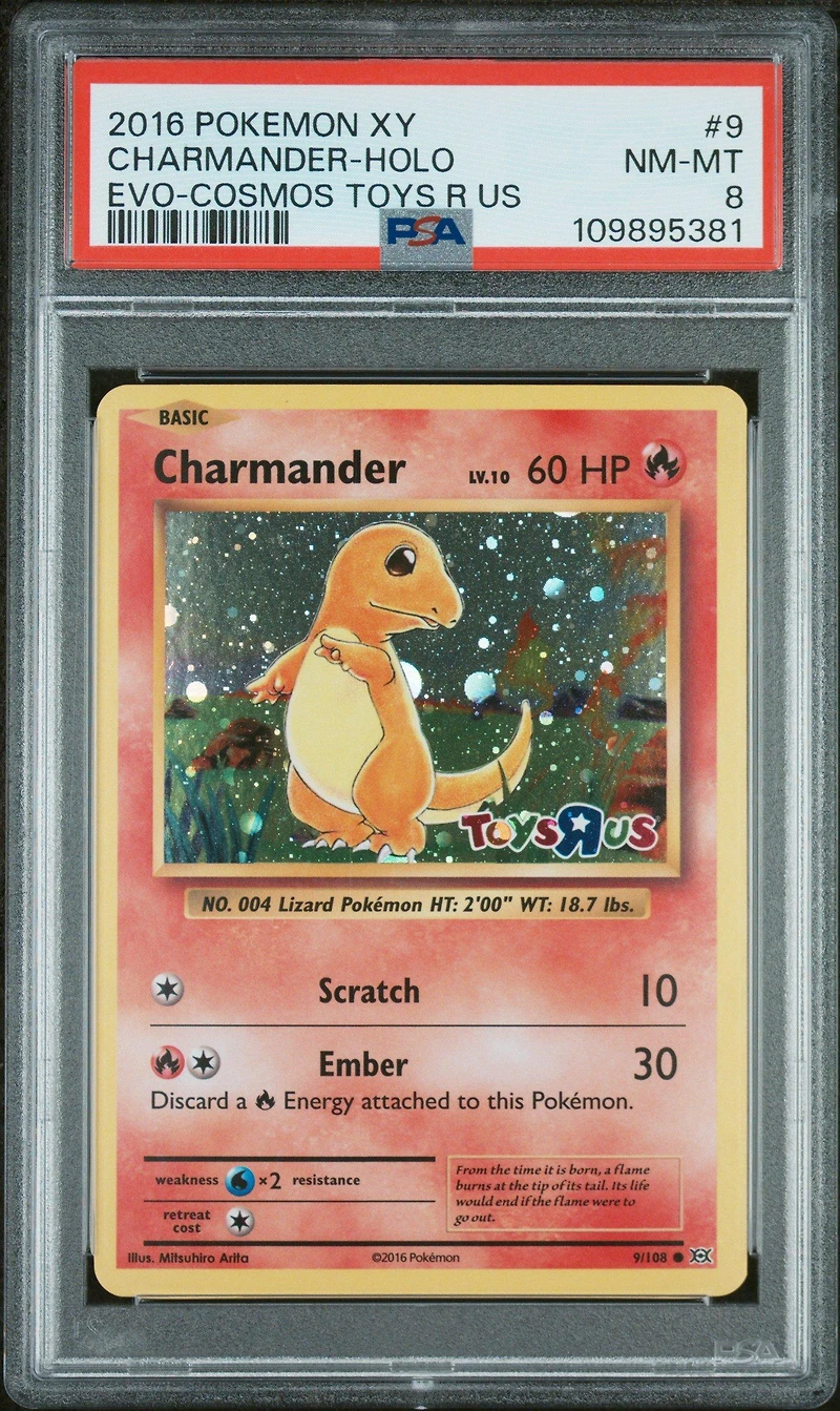 2016 Pokemon Xy Evolutions 9 Charmander-holo Cosmos-toys R Us PSA