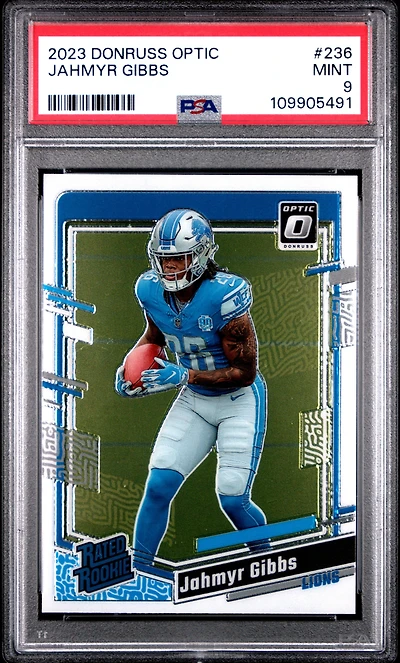 2023 Panini Donruss Optic 236 Jahmyr Gibbs PSA 9