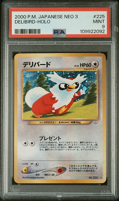 2000 Pokemon Japanese Neo 3 225 Delibird-holo PSA