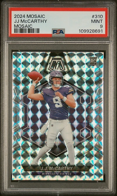 2024 Panini Mosaic 310 Jj Mccarthy Mosaic PSA 9