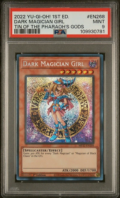2022 Yu-gi-oh! Tin Of The Pharaoh's Gods En268 Dark Magician Girl 1st Edition PSA