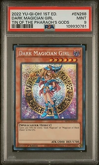 2022 Yu-gi-oh! Tin Of The Pharaoh's Gods En268 Dark Magician Girl 1st Edition PSA