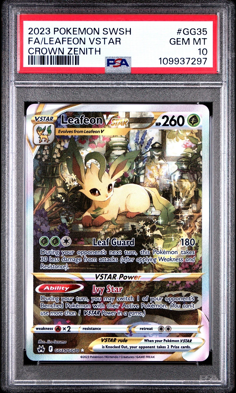 2023 Pokemon Sword And Shield Crown Zenith Gg35 Full Art/leafeon Vstar PSA
