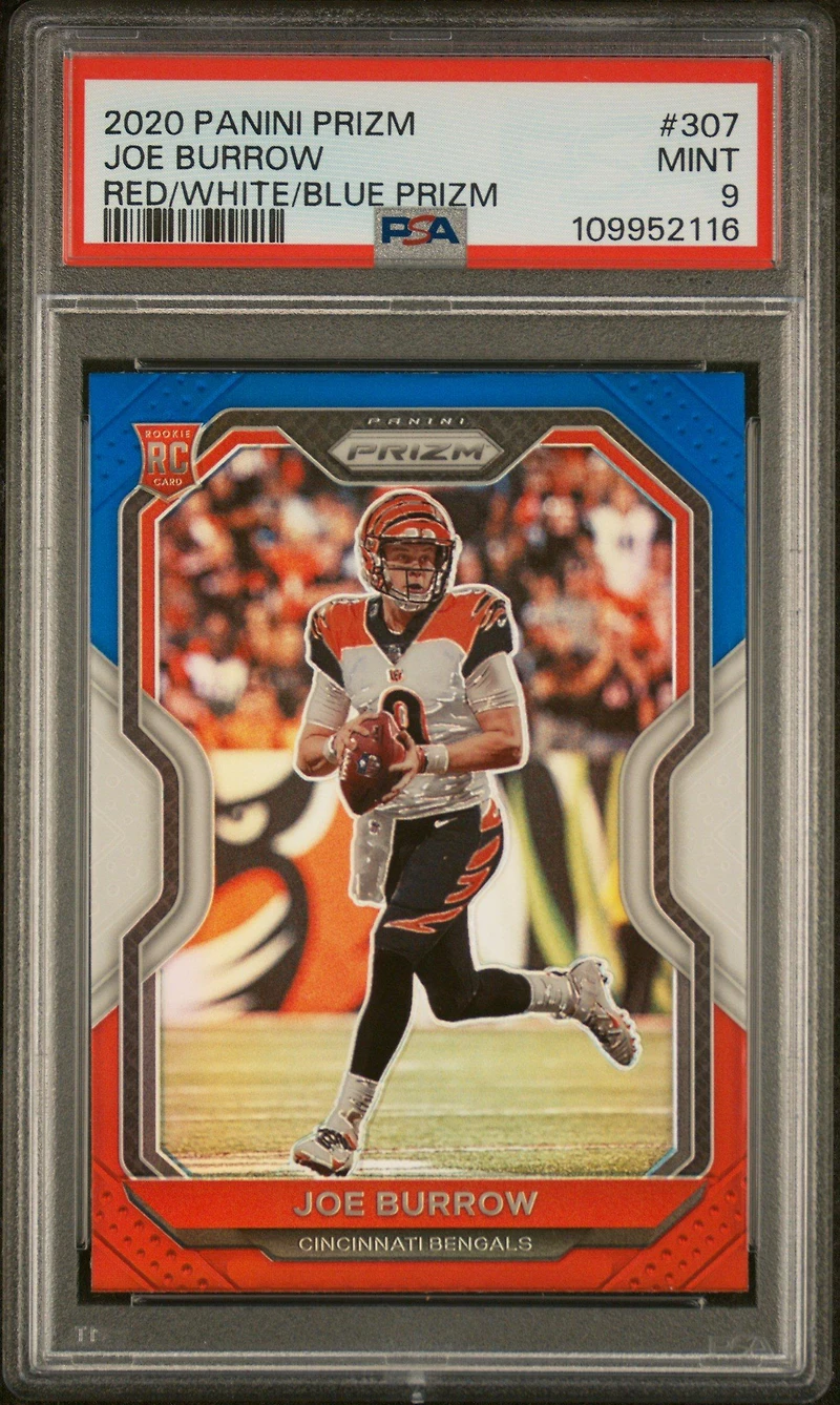 Panini Prizm Joe Burrow Red/white/blue Prizm PSA