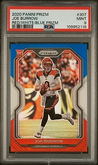 Panini Prizm Joe Burrow Red/white/blue Prizm PSA