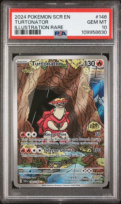 2024 Pokemon Scr En-stellar Crown 146 Turtonator Illustration Rare PSA 10