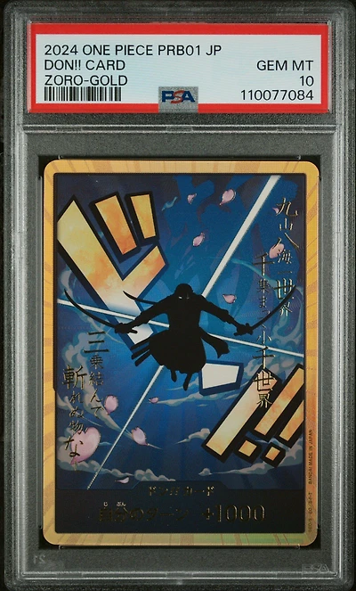 2024 One Piece Japanese Prb01-premium Booster -one Piece Card The Best- Don!! Card Roronoa Zoro-gold PSA 10