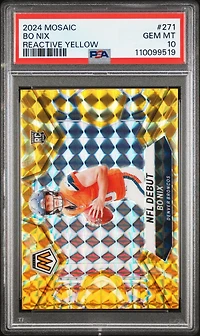2024 Panini Mosaic 271 Bo Nix Reactive Yellow PSA