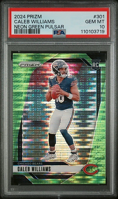 2024 Panini Prizm 301 Caleb Williams Neon Green Pulsar PSA