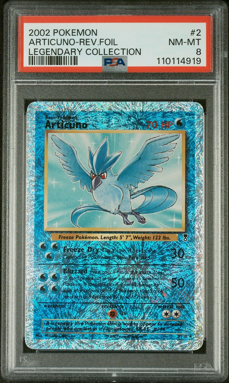 2002 Pokemon Legendary Collection 2 Articuno-reverse Foil PSA 8