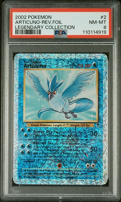 2002 Pokemon Legendary Collection 2 Articuno-reverse Foil PSA 8