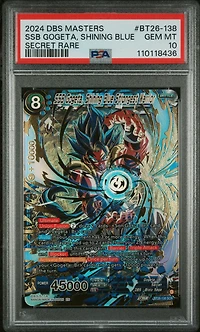 2024 Dragon Ball Super Card Game Masters Series 26 Ultimate Advent Bt26-138 Ssb Gogeta, Shining Blue Strongest Warrior Secret Rare PSA 10